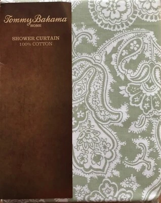 NUEVO Tommy Bahama Island Cortina de Ducha Tela Memoria 72” x 72”, Verde Salvia Foto 1 de 4
