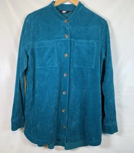 Chaqueta Camisa Lands End Sport Teal Pana Manga Larga Mujer’s Grande Pequeña - Imagen 1 de 8