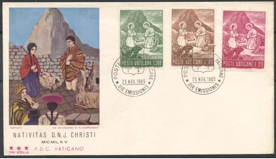 Vatican 1965 Christmas,Nativity,Madonna and Child,Holy Family,Llama,FDC - Image 1 of 1