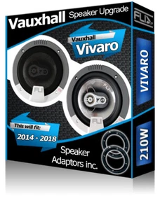 Vauxhall Vivaro Front Door Speakers Fli car speakers + speaker adapter pods 210W - Picture 1 of 1