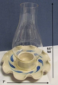 Salmon Falls Salt Glazed  Pottery Primitive Candle Holder & Globe - Picture 1 of 1