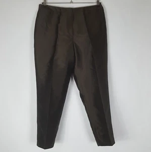 NEW Talbots Petites Sz 16 Dress Pants Womens $118 Chocolate MODAL SILK Tapered - Picture 1 of 9