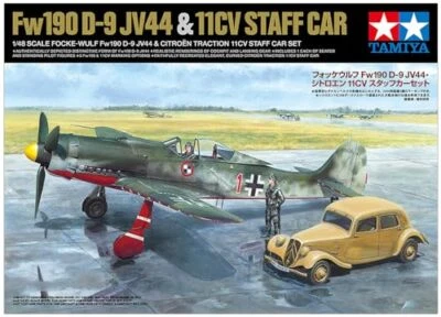 Tamiya 1/48 Limited Focke-Wulf Fw190 D-9 JV44 & Citroen 11CV Staff Car Set F/S - Immagine 1 di 4