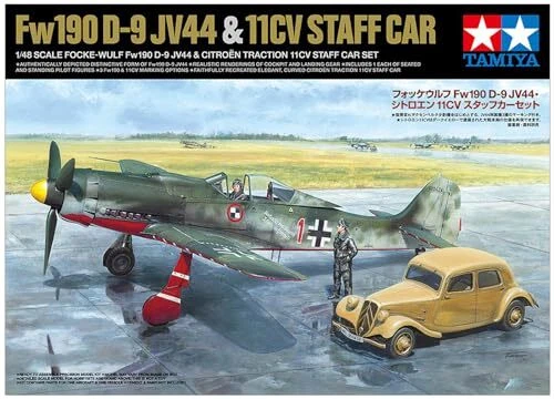 Tamiya 25213 Fw190 D-9 JV44 & 11CV Staff Car Kit Montaggio 1/48