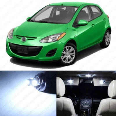 Paquete de 6 luces interiores LED blancas para Mazda 2 2011-2014 + herramienta de palanca Foto 1 de 4