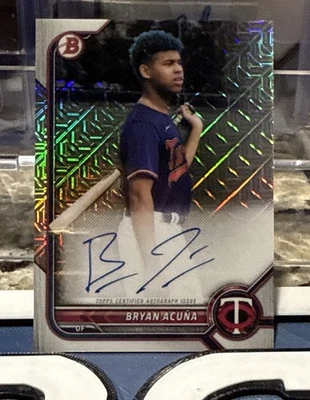 Bryan Acuna Auto MOJO Refractor 2022 Bowman Chrome RC BCMA-BA MINNESOTA TWINS - Image 1 of 4