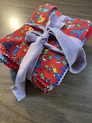 Vintage Fabric Cut For Quilting Light Weight Corduroy Kids Patterns. - Image 1 of 4