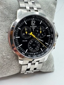 Men's Tissot PRC 200 Chronograph Tachymeter Swiss Quartz Date Watch New Battery - Picture 1 of 16