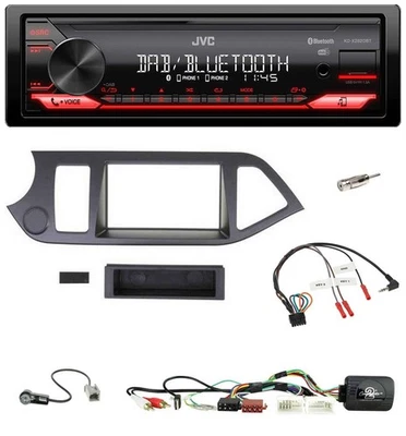 JVC Bluetooth USB DAB Lenkrad Autoradio für Kia Picanto ab 2011 USB AUX ohne Sta - Bild 1 von 4