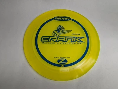 Discraft Z First Run Crank Distance Driver Disc Golf PFN Old Run 170g Yellow - Image 1 of 4