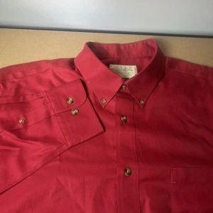 Cabela's Outfitter Series Men's XL Button Down Long Sleeve Shirt Red - Picture 1 of 6
