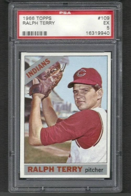 1966 Topps #109 PSA 5  Ralph Terry  Indians - Image 1 of 1