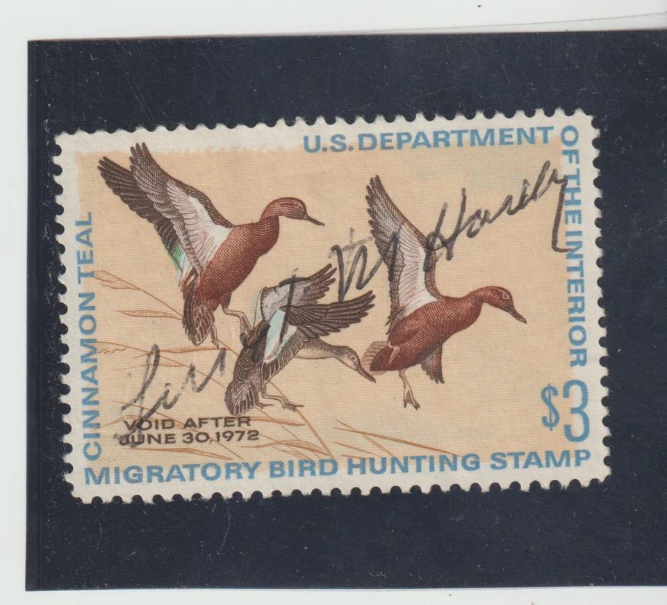 Scott # RW38  Used 1971 $3  Federal Duck Hunting Permit Stamp Cat $8.0 - Image 1 of 1