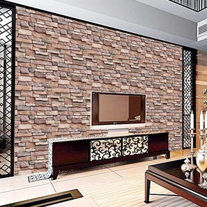 Brick Wallpaper - New and Improved 3D Peel and Stick Stone Faux Wallpaper 17.... - Picture 1 of 9
