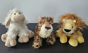 GANZ WebKinz 8" Lamb/Leopard /Lion set of 3 Plush Stuffed Animals Soft Toy - Picture 1 of 21