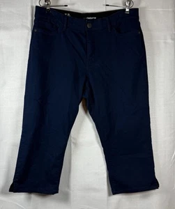 Liz Claiborne Mid Rise Sara Crop Jeans Size 14 Blue - Picture 1 of 8