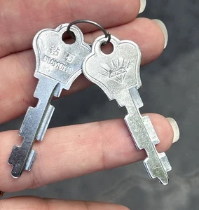 2 Vintage Diamond Key No Key # - Picture 1 of 2