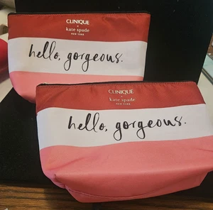 Lote de dos bolsas de viaje cosméticas Clinique Kate Spade medias relleno - Imagen 1 de 3