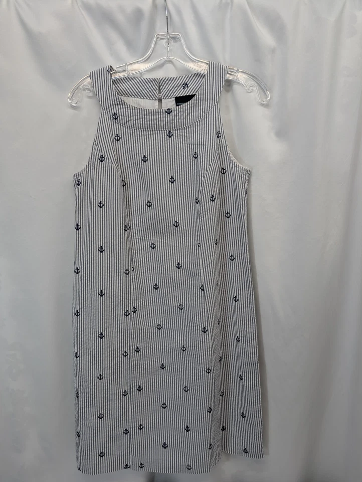 Vestido de mujer Cynthia Rowley a rayas Seersucker funda náutica manga Foto 1 de 4