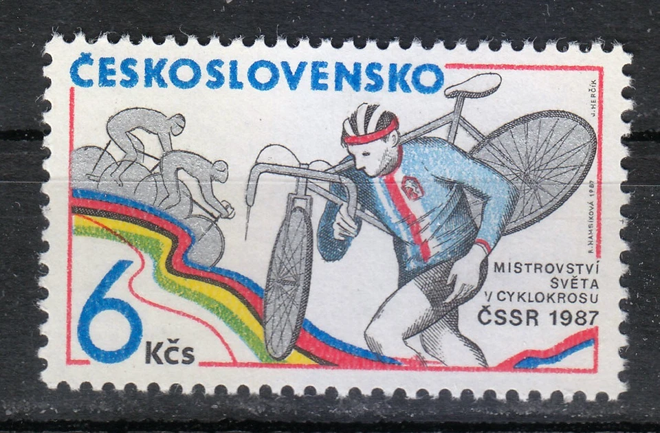 Czechoslovakia 1987 MNH Mi 2895 Sc 2640 World Cyclocross Championships ** - Image 1 of 1