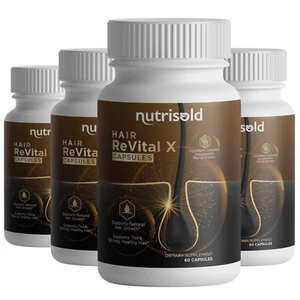 Hair ReVital X Supports Natural Hair Growth 4 Bottles 240 Capsules - Picture 1 of 4