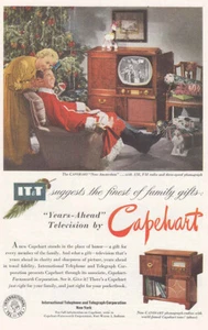 1950 IT&T Capehart: Years Ahead Television, Christmas Vintage Print Ad - Bild 1 von 1