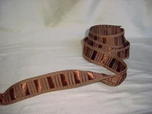 10Y LEE JOFA METALLIC BRONZE SATIN GIMP BORDER BRAID UPHOLSTERY TRIM - Picture 1 of 3