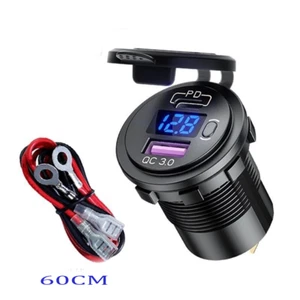 12V QC 3.0 PD USB Auto Gniazdo samochodowe Podwójna ładowarka USB Gniazdo Puszka Montaż samochodowy - Zdjęcie 1 z 19