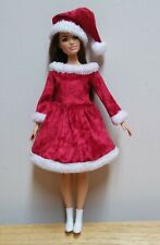 Curvy Barbie 11 1/2"  Doll Clothing  Holiday Santa Hat and Dress