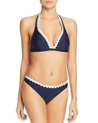 Shoshanna Navy Blue Scalloped Halter Bikini Swimsuit Set Size A/B M $219 NWT - Image 1 of 4
