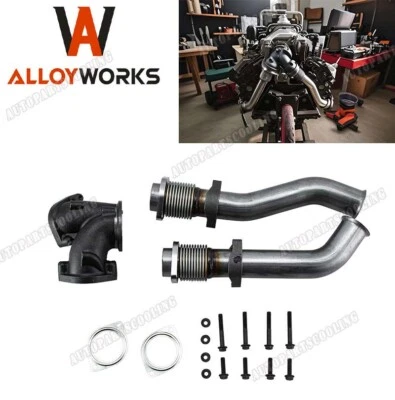 Exhaust Up Pipes+Gaskets For 1999-2003 Ford F250 350 450 550 Super Duty 7.3L V8 Foto 1 de 4