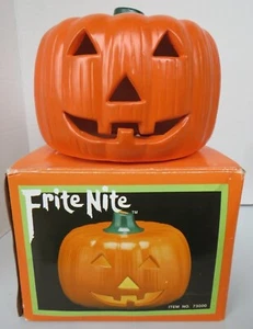 Frite Nite Ceramic Handpainted Pumpkin 1989 Vintage Original Box Halloween - Picture 1 of 11