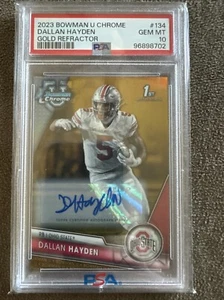 2023 Bowman Chrome U Dallan Hayden 1st Gold Refractor Auto Colorado /50 - PSA 10 - Picture 1 of 3