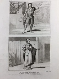 Jewish Woman 1859 Mardochée Costume Rare Judaica Antique Engraving - Picture 1 of 3
