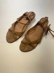 Jeffrey Campbell Womens Mistie Strappy Kitten Dusty Tan Suede Heel Sandal Sz 9 - Picture 1 of 7