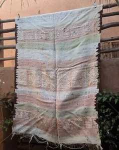 Vintage Moroccan woollen tribal kilim blanket rug 220 x 154 cm - Picture 1 of 12