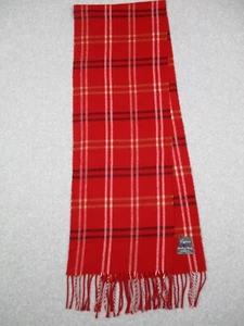 Cejon Scarf Red Plaid 64"L 11"W Fringe Italy Shawl Soft Acrylic - Picture 1 of 6