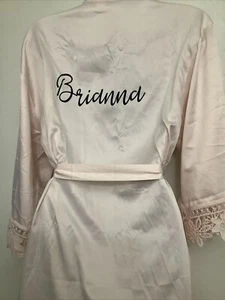 Brianna Personalized Womens Satin Robe Wedding Bridesmaid Bride Prom Dressing - Picture 1 of 24