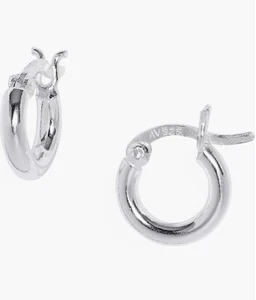 Argento Vivo Sterling Silver Huggie Hoop Earrings - Small Hoops - Picture 1 of 5