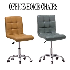 Adjustable 360° Swivel Home/Office Computer Desk Chairs PU Leather with Out Arms - Picture 1 of 12