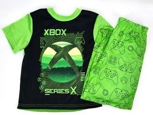 Pajamas Microsoft X-Box 2pc Boys Size 4 or 6 Set Green Polyester Fire Resistant - Picture 1 of 12