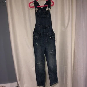 Gap Denim Kids Size Small Overalls Distressed Blue Jean Denim - Picture 1 of 5