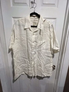 Tasso Elba Island Natural Linen Button Down Shirt Men's Size 2XL - Picture 1 of 4