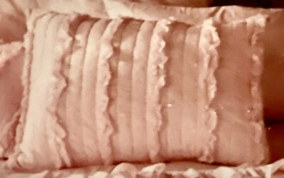 Simply Shabby Chic ROSA Acolchado y Volantes ESTÁNDAR ALMOHADA FARSA 20x26 NUEVO Foto 1 de 3