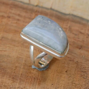 Mondstein Ring Natur Edelstein Regenbogen Farbstein Größe '7 - Bild 1 von 10