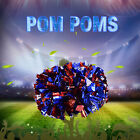 (Silver Red Blue)Cheerleader Aerobics Pom Poms Pompoms For Dance Party Scho &.