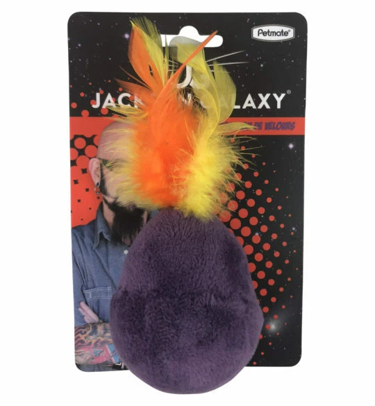 Jackson Galaxy Velvet Bobber Petmate Purple Soft Feathers Cat Toy Kitten Play  - Image 1 of 2