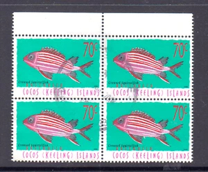 Cocos (Keeling) Islands 1998 Marine Life used 70c Crowned Squirrelfish block 4 - Picture 1 of 1
