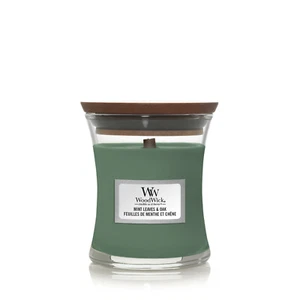 WOODWICK MINT LEAVES & OAK Scented Hourglass Candle 85g 3oz - Picture 1 of 3