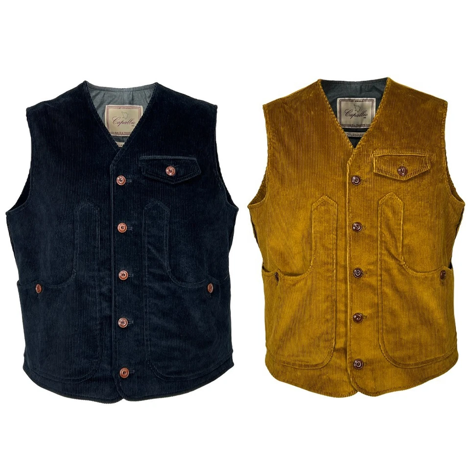 Capalbio Arno Cordon Velours – Gilet Homme Velours 500 Lignes, Boutons En Corozo - Photo 1/1